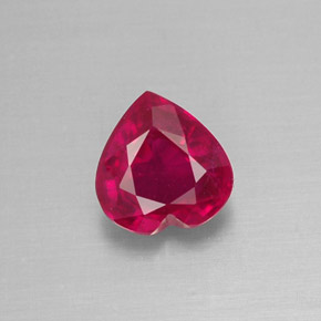 Rubis rouge naturelle forme de coeur, 1,12 ct, VS-SI