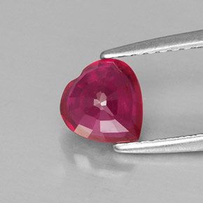 Rubis rouge naturelle forme de coeur, 1,12 ct, VS-SI