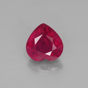 Rubis rouge naturelle forme de coeur, 1,19 ct, SI