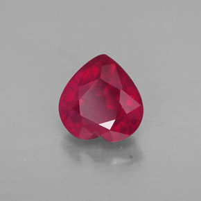 Rubis rouge naturelle forme de coeur, 1,19 ct, SI