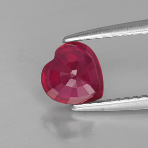 Rubis rouge naturelle forme de coeur, 1,19 ct, SI
