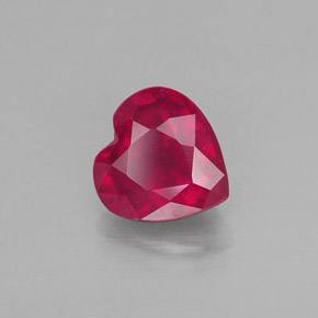 Rubis rouge naturelle forme de coeur, 1,09 ct, SI