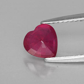 Rubis rouge naturelle forme de coeur, 1,09 ct, SI