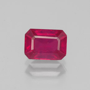 Rubis rouge naturelle taille émeraude, 1,40 ct, VS-SI
