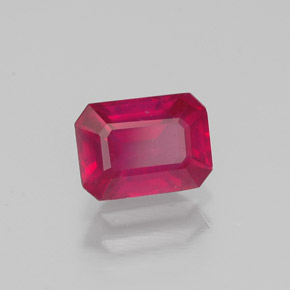 Rubis rouge naturelle taille émeraude, 1,40 ct, VS-SI