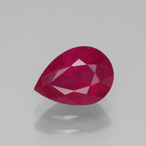 Rubis rouge naturelle en forme de poire, 1,42 ct, SI