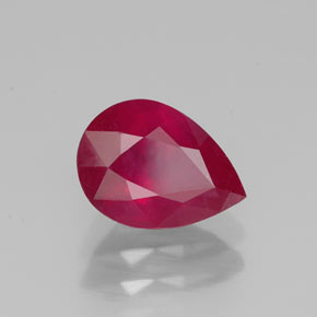 Rubis rouge naturelle en forme de poire, 1,42 ct, SI