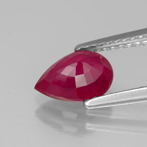 Rubis rouge naturelle en forme de poire, 1,42 ct, SI