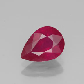 Rubis rouge naturelle en forme de poire, 1,34 ct, VS-SI