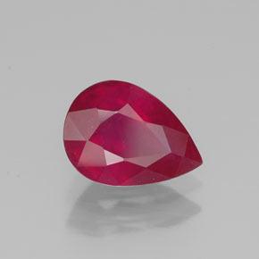 Rubis rouge naturelle en forme de poire, 1,34 ct, VS-SI