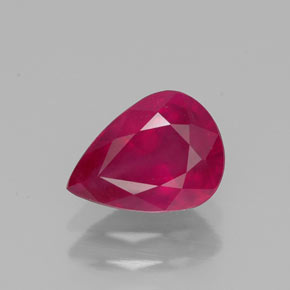 Rubis rouge naturelle en forme de poire, 1,50 ct, VS-SI