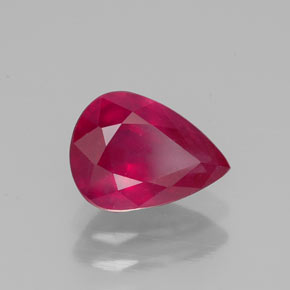Rubis rouge naturelle en forme de poire, 1,50 ct, VS-SI