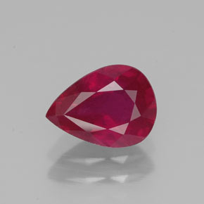 Rubis rouge naturelle en forme de poire, 1,36 ct, VS-SI