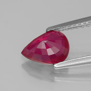 Rubis rouge naturelle en forme de poire, 1,36 ct, VS-SI