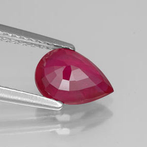 Rubis rouge naturelle en forme de poire, 1,41 ct, VS-SI