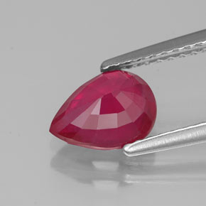Rubis rouge naturelle en forme de poire, 1,44 ct, VS-SI