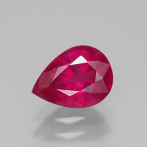 Rubis rouge naturelle en forme de poire, 1,51 ct, VS-SI
