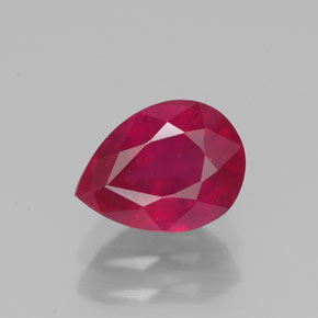 Rubis rouge naturelle en forme de poire, 1,56 ct, VS-SI