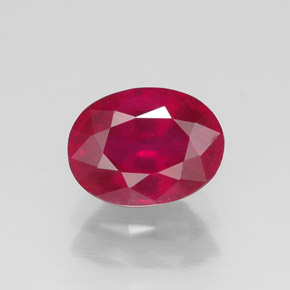 Rubis rouge naturelle coupe ovale, 1,62 ct, VS-SI