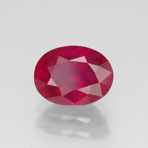 Rubis rouge naturelle coupe ovale, 1,62 ct, VS-SI
