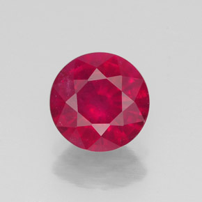 Rubis rouge naturelle coupe roude, 1,69 ct, VS-SI