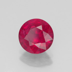 Rubis rouge naturelle coupe roude, 1,69 ct, VS-SI