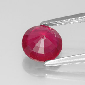Rubis rouge naturelle coupe roude, 1,69 ct, VS-SI