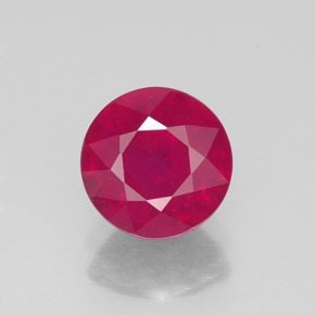 Rubis rouge naturelle coupe roude, 1,90 ct, VS-SI