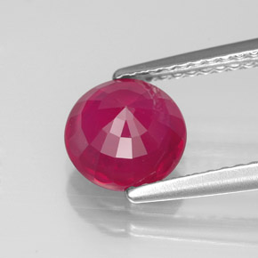 Rubis rouge naturelle coupe roude, 1,90 ct, VS-SI
