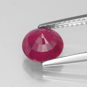 Rubis rouge naturelle coupe roude, 1,76 ct, VS-SI