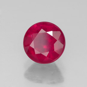 Rubis rouge naturelle coupe roude, 1,78 ct, VS-SI