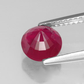 Rubis rouge naturelle coupe roude, 1,78 ct, VS-SI