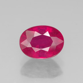 Rubis rouge naturelle coupe ovale, 1,95 ct, VS-SI