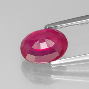Rubis rouge naturelle coupe ovale, 1,95 ct, VS-SI