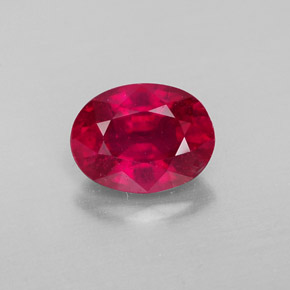 Rubis rouge naturelle coupe ovale, 1,60 ct, VS-SI