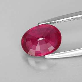 Rubis rouge naturelle coupe ovale, 1,60 ct, VS-SI