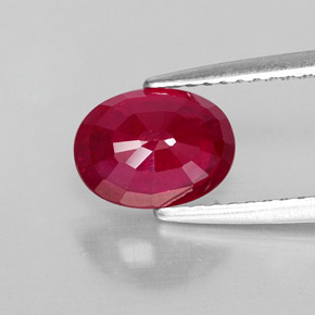 Rubis rouge naturelle coupe ovale, 1,83 ct, VS-SI