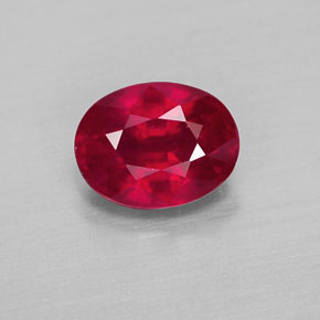 Rubis rouge naturelle coupe ovale, 1,76 ct, VS-SI