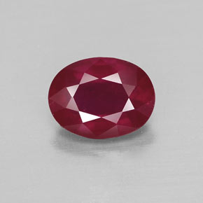 Rubis rouge naturelle coupe ovale, 1,83 ct, VS-SI