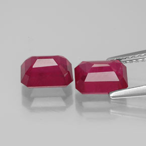 Achetez naturel ct rouge rubis gems, taille émeraude, en provenance madagascar chez gemselect. en stock, livraison internationale!