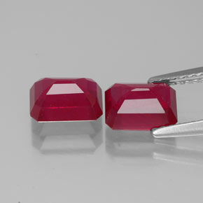Achetez naturel ct rouge rubis gems, taille émeraude, en provenance madagascar chez gemselect. en stock, livraison internationale!