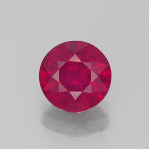 Rubis rouge naturelle coupe roude, 1,47 ct, VS-SI