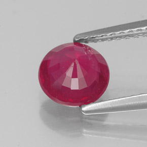 Rubis rouge naturelle coupe roude, 1,47 ct, VS-SI