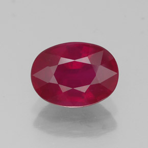 Rubis rouge naturelle coupe ovale, 1,86 ct, VS-SI