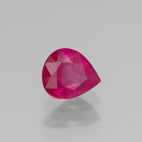 Rubis rouge naturelle en forme de poire, 0,50 ct, VS-SI