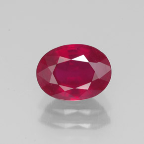 Rubis rouge naturelle coupe ovale, 1,64 ct, SI