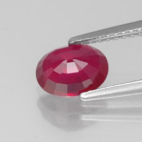 Rubis rouge naturelle coupe ovale, 1,64 ct, SI