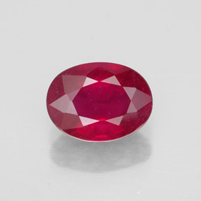 Rubis rouge naturelle coupe ovale, 1,64 ct, SI