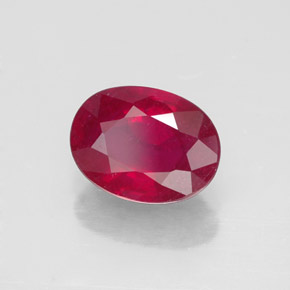 Rubis rouge naturelle coupe ovale, 1,64 ct, SI