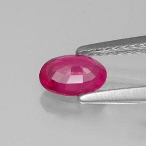 Rubis rouge naturelle coupe ovale, 0,32 ct, VS-SI